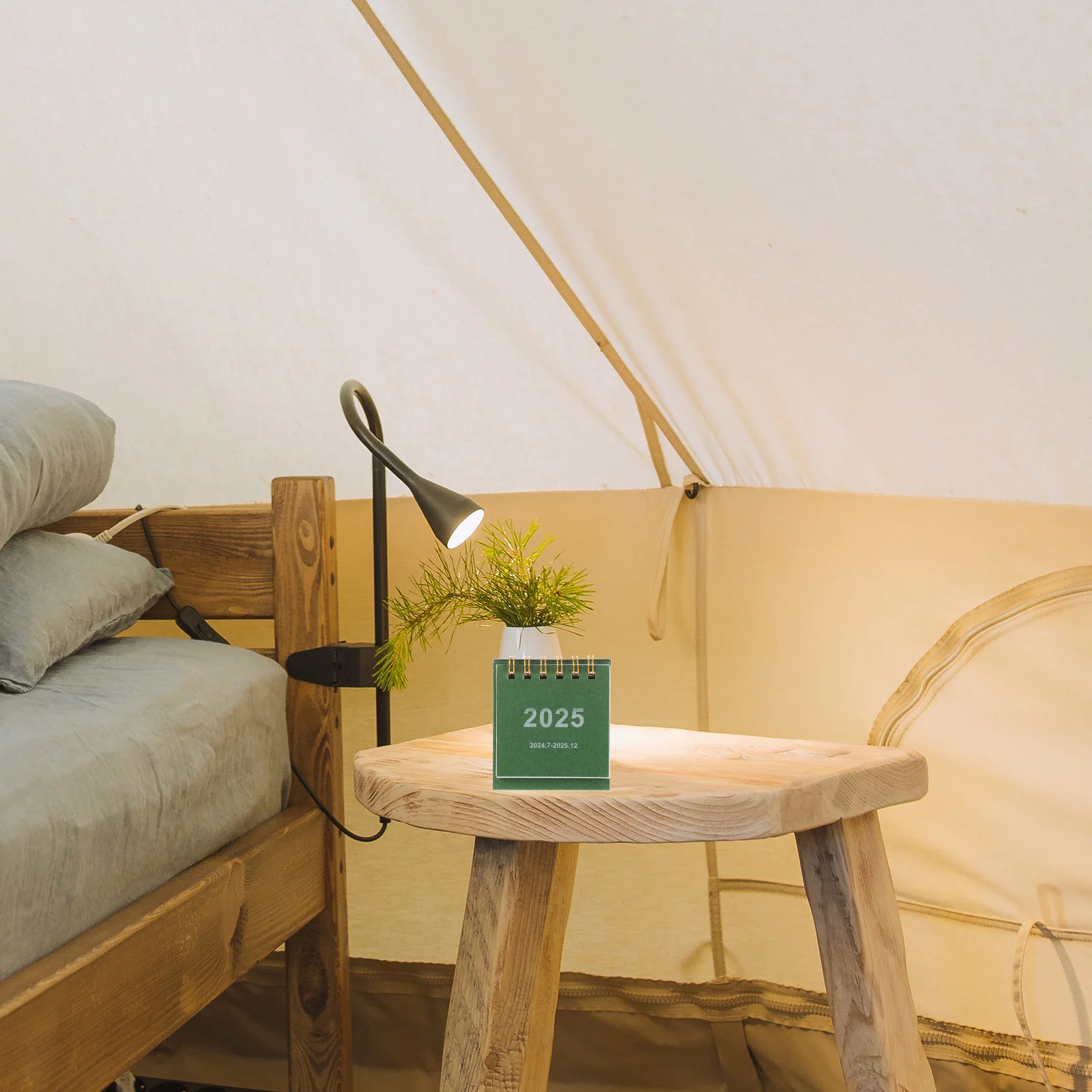 

BUTIFULSIC 2025 Standing Calendar 2024 Mini Desktop Desk Organizer Tabletop Pocket