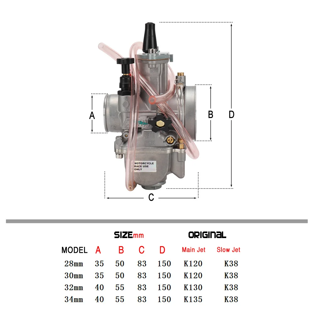 PWK 24 26 28 30 32 34mm Carburetor Universal For Keihin Carb 2T 4T Motorcycle ATV Quad Go Kart Dirt Bike Scooter Motocross