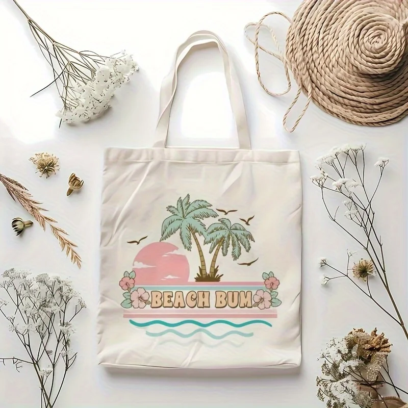 bolsa-de-ombro-de-lona-com-estampa-retro-de-palmeira-e-hibisco-slogan-beach-bum-ecologica-reutilizavel-para-compras-de-verao