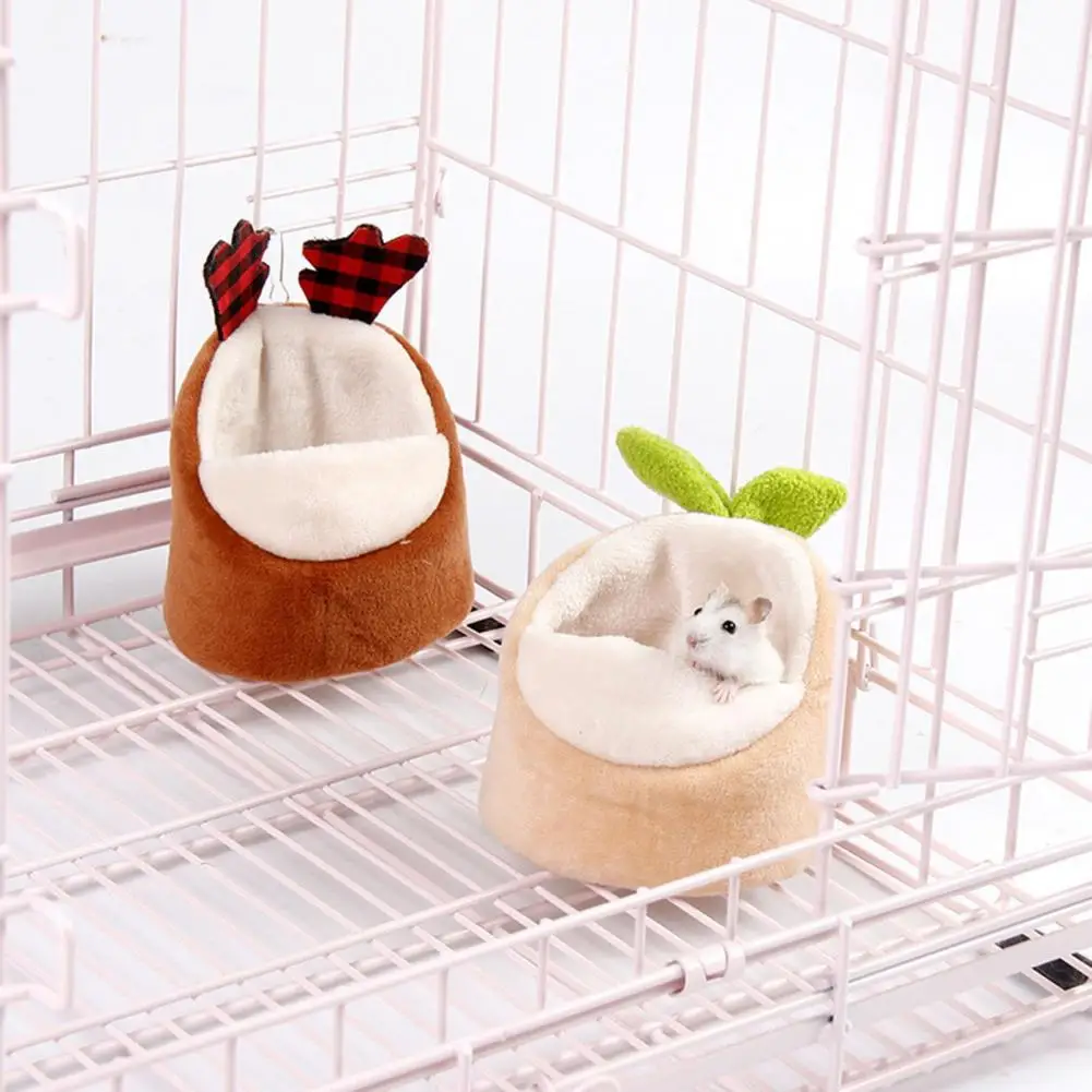 Hamster Small Animal Nest Sleeping Bed Washable Soft Plush Winter Small Animal Warm Guinea Pig Squirrel House Keep Warm Nest