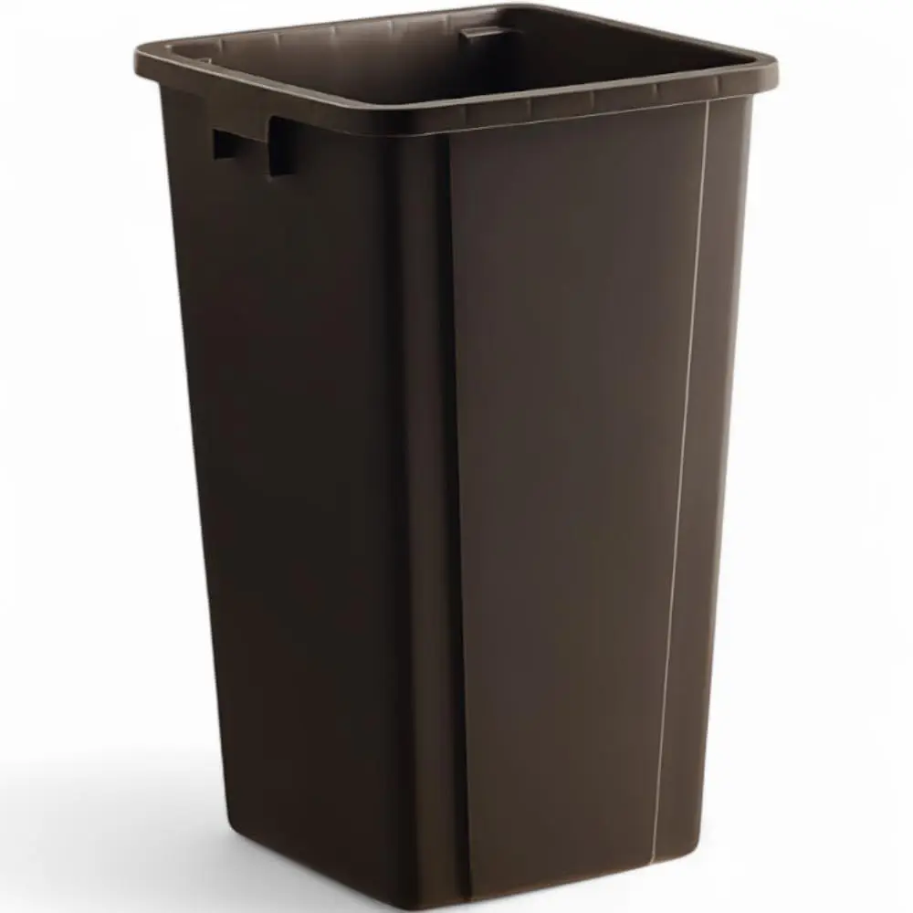 

25-Gallon Commercial-Grade Plastic Square Waste Bin