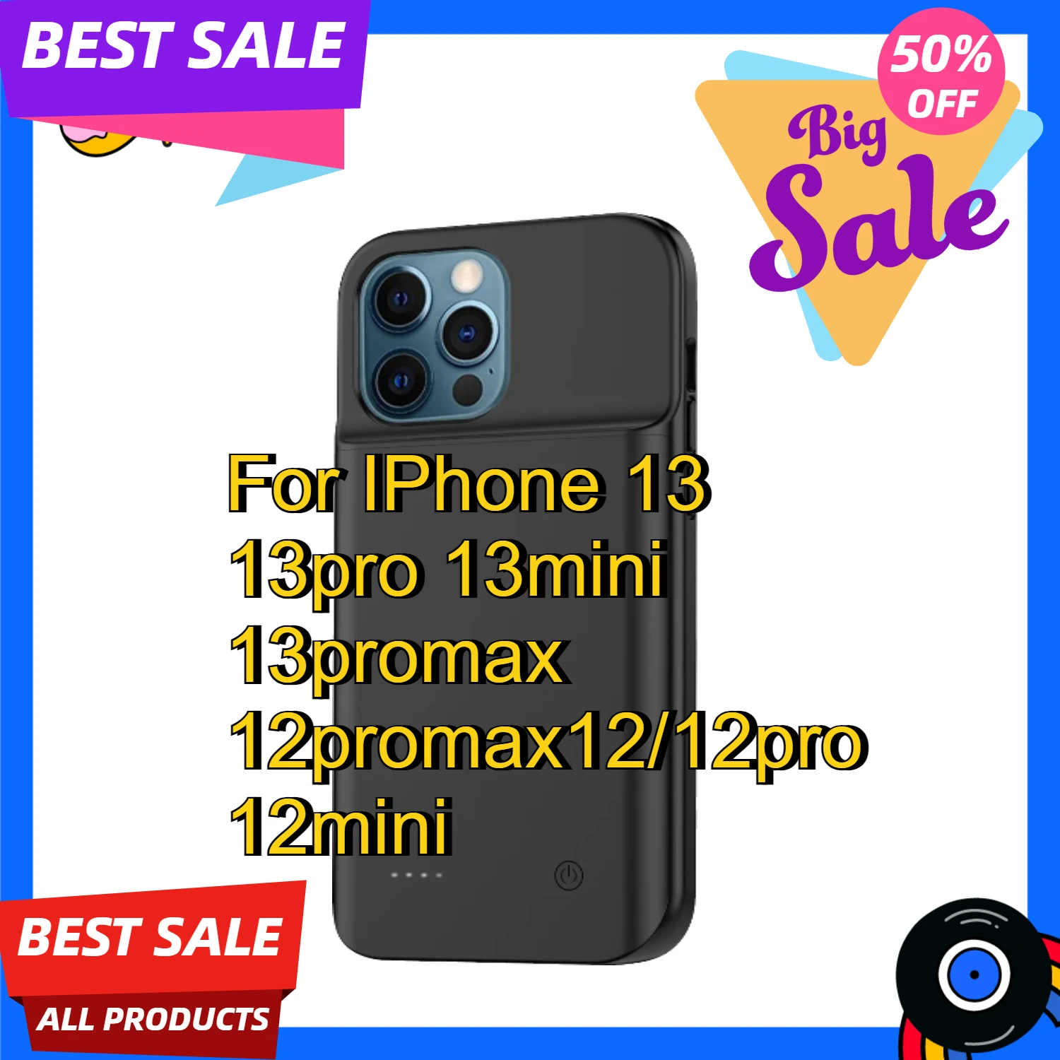 غطاء شحن بقدرة 6800 مللي أمبير في الساعة لهاتف آيفون 13 13pro 13mini 13promax 12promax12/12pro 12mini #1