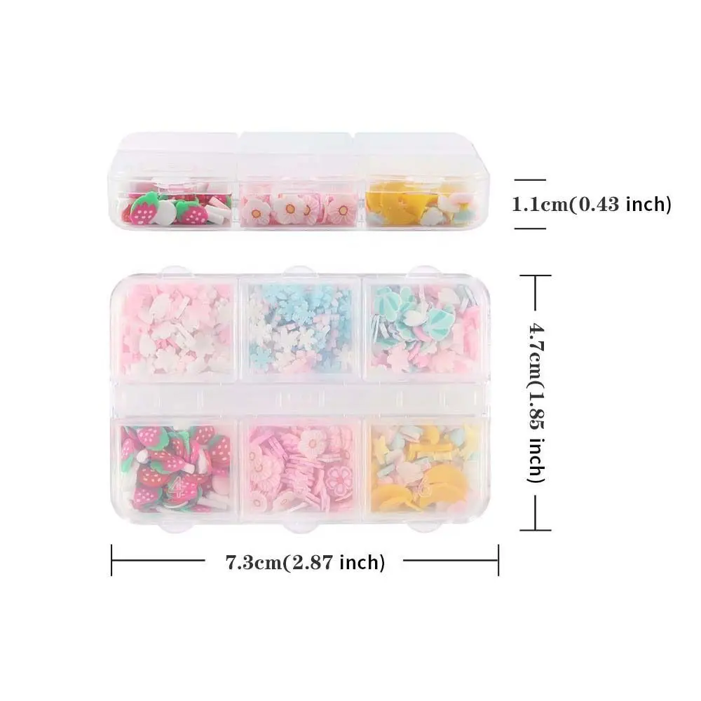 Flowers Cartoon Nail Art Clay Slices Candy Color Manicure Supplies Cartoon Nail Decorations Nail Ornaments 3D Nail Sticker