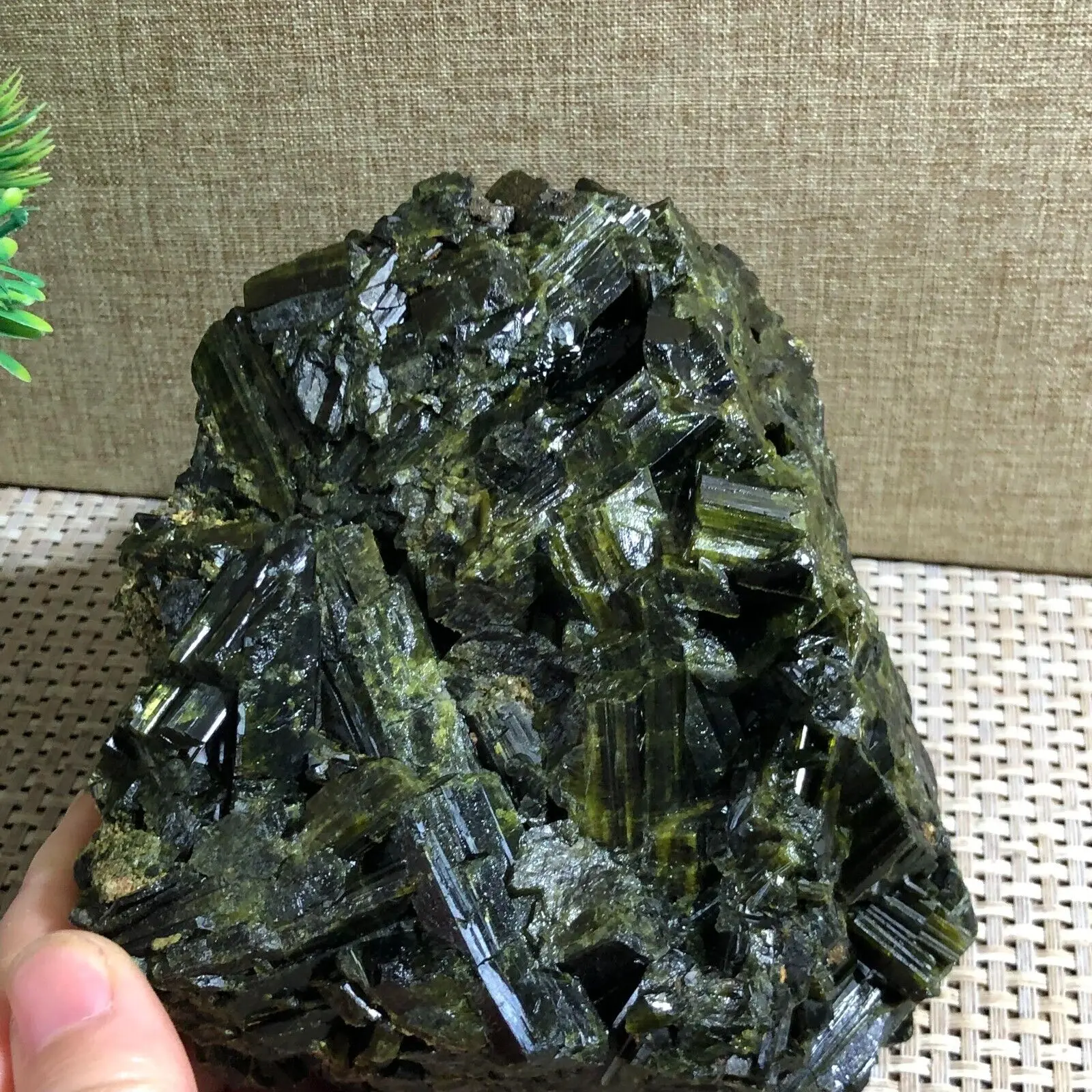 Natural Green Tourmaline Crystal Rough Stone Rock Specimen Healing