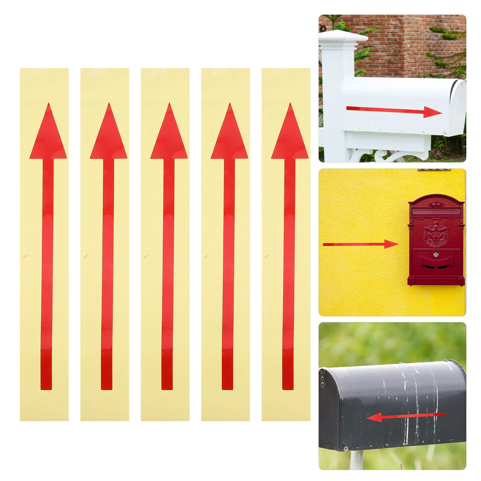 

5Pcs Reflective Mailbox Arrow Stickers Large Self Adhesive Waterproof Outdoor Removable Wall Directional Floor Marking Sign