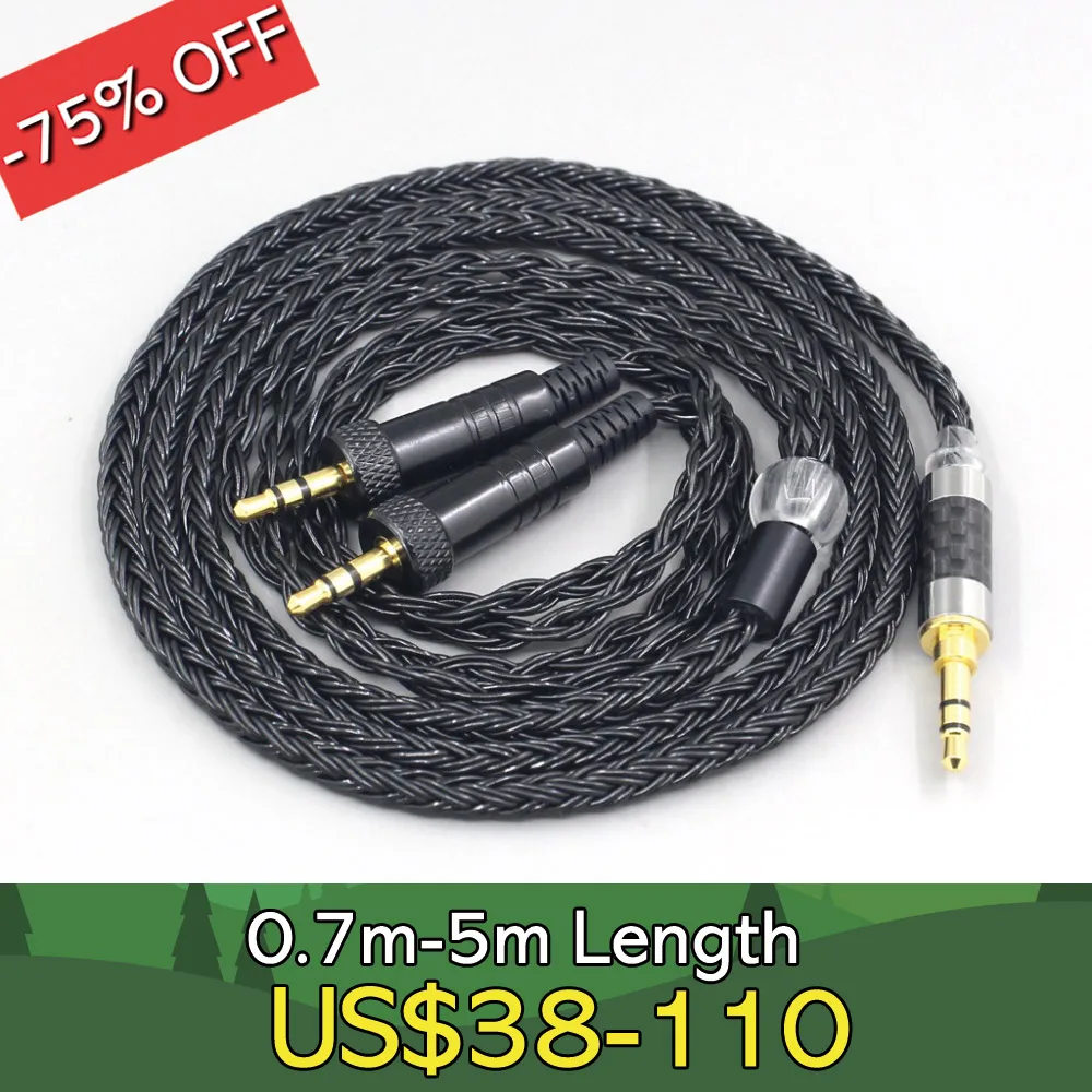 

LN007404 16 Core 7N OCC Black Braided Earphone Cable For Sony MDR-Z1R MDR-Z7 MDR-Z7M2 With Screw To Fix headphone