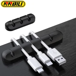 NNBILI 1-2pcs USB Cable Organizer Cable Winder Desktop Tidy Silicone Clips Cable Holder for Mouse Headphone Wire Organizer ﻿