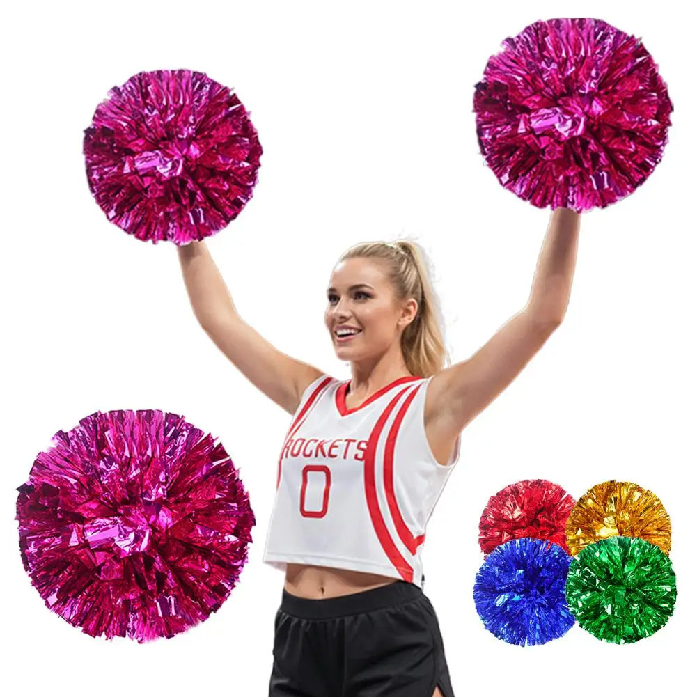 1 unidade de Pompons de Torcida Metálicos e Fofos para Eventos Esportivos, Equipes de Dança e Acessórios de Torcida