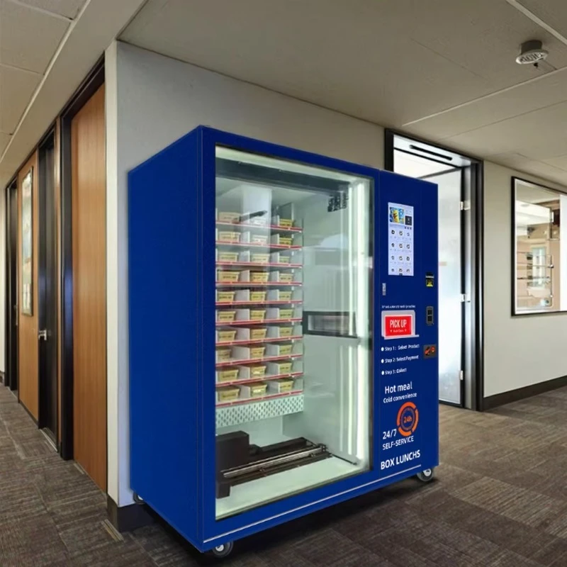 Customized Office Fast Food Boxed Meal Microwave Ovens Vending Machines Lunch Dinner Vending Machine for Sale