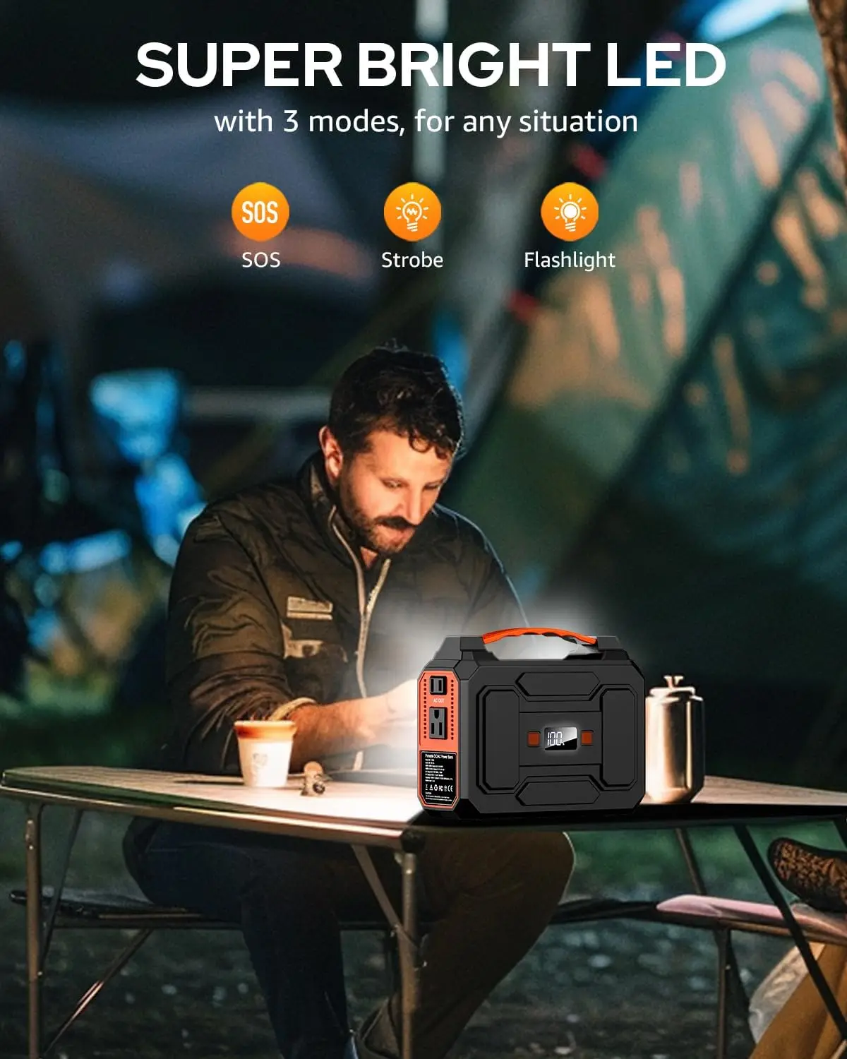 Portable Power Station,146Wh 100W Solar Powered Power Bank with AC Outlet,Solar Generator Portable Charger Power Bank Battery view 5