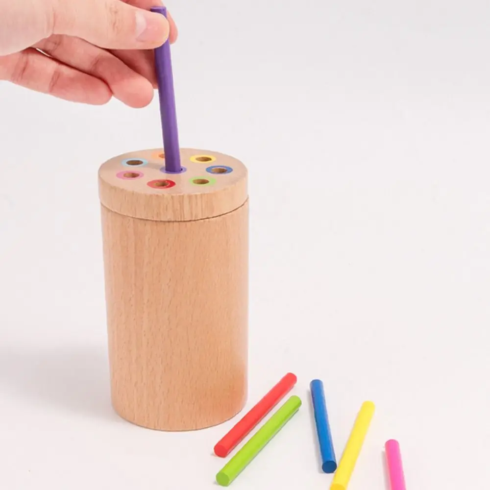 42/16 Colourful Sticks Wooden Stick Board Game Dice 6 Balls Montessori Ball Dropping Game Educational Fine Motor Development