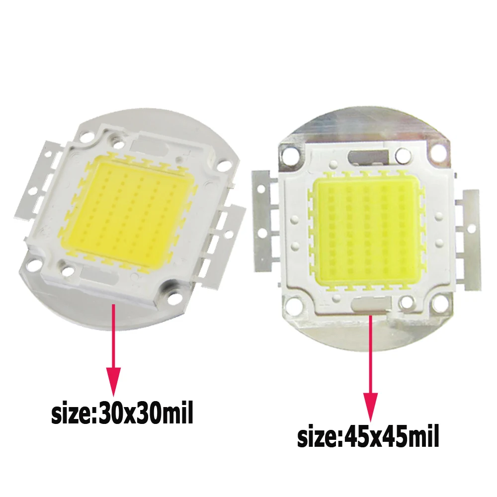 High Power LED Chip Matrix 1W 3W 5W 10W 20W 30W 50W100Watt Cool Natural White Red Green Blue Yellow SMD DIY COB Light Lamp Beads