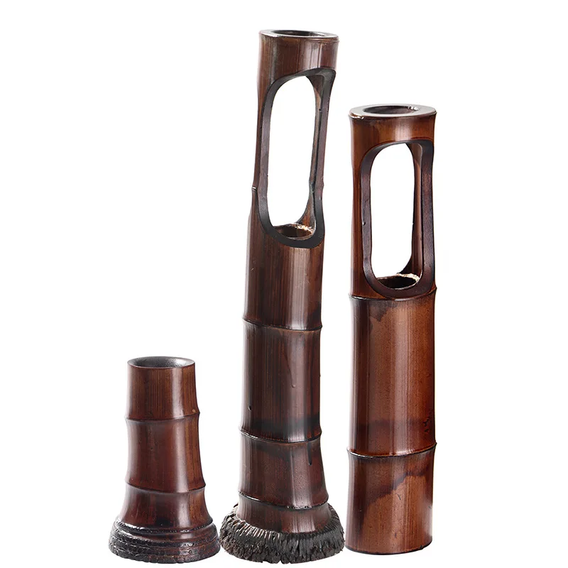 

Bamboo root flower device decorative vase dried flower insert pastoral flower bamboo tube