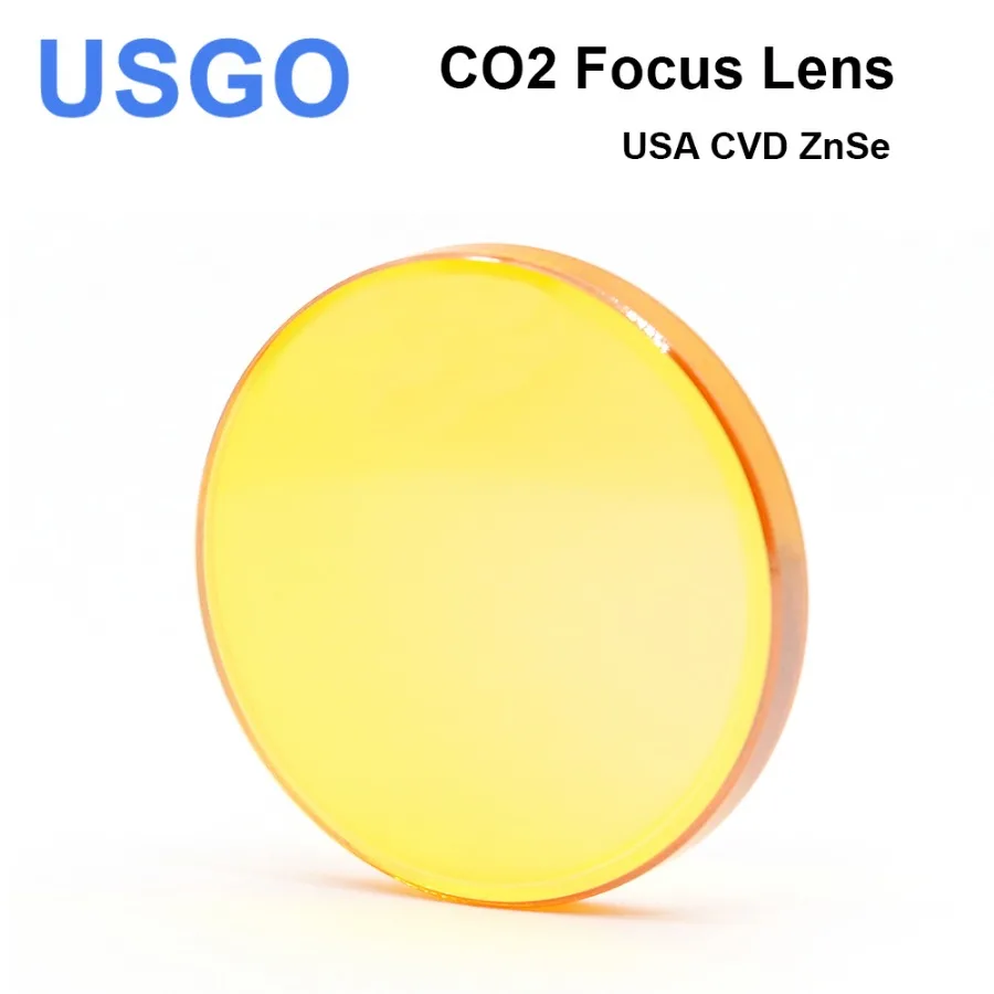 USGO High Quality USA CVD ZnSe Co2 Laser Lens DIA 12 15 18 19.05 20 FL 38.1 50.8 63.5 76.2 101.6 127mm Focus Length