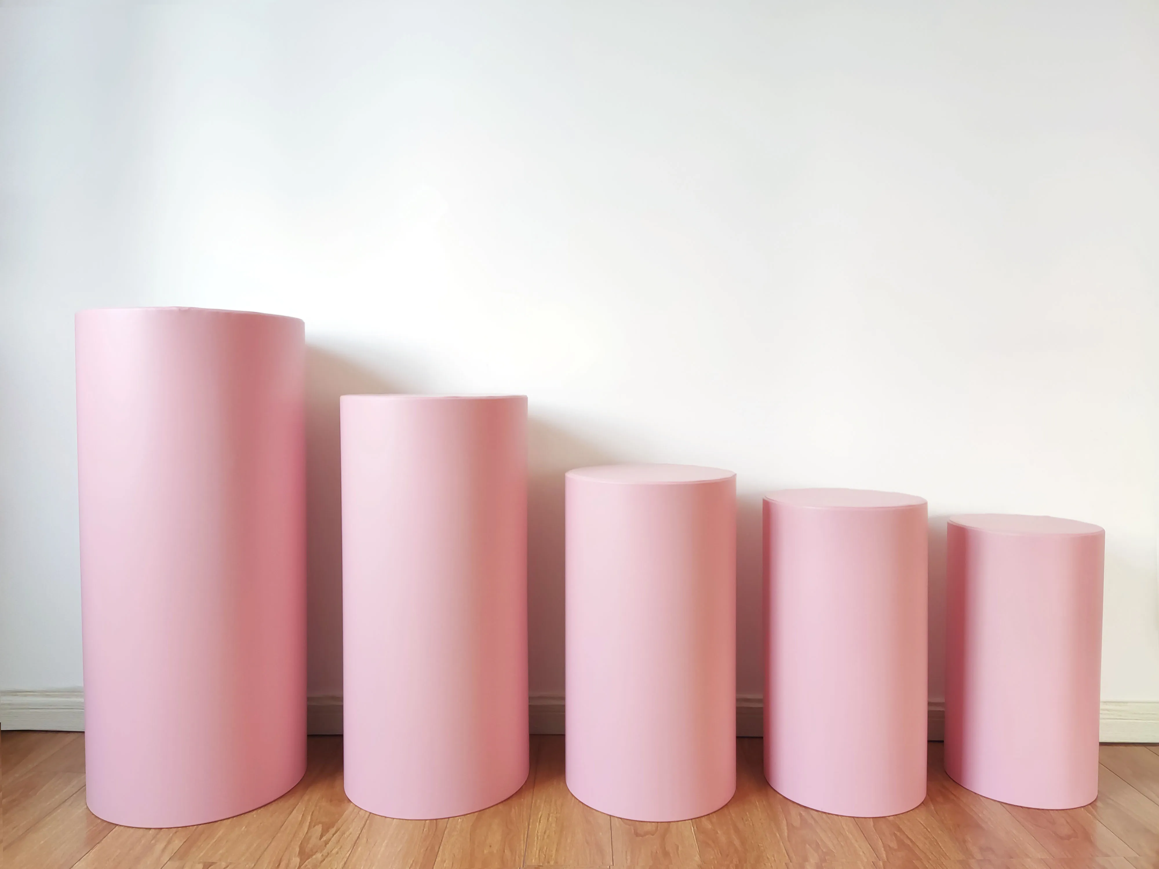 3/5Pcs Cloth Cover for Cylinder Pedestal Macron Color Cover of Cake Rack Plinths Elastic Cover Pillars Cylinder Cover