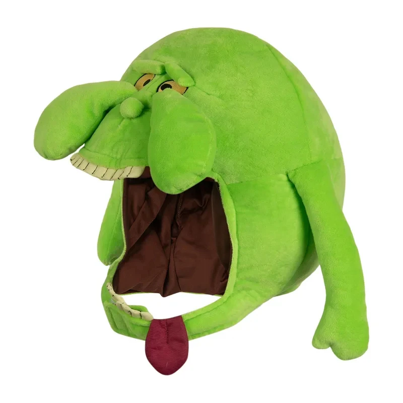☆ YunCos Disfraz de Fantasía de Ghost Slimer Verde, Sombrero y Máscara, Disfraz de Personaje de Película de Dibujos Animados, Disfraz de Adulto para Hombres y Mujeres, Juego de Rol, Fantasía ☆