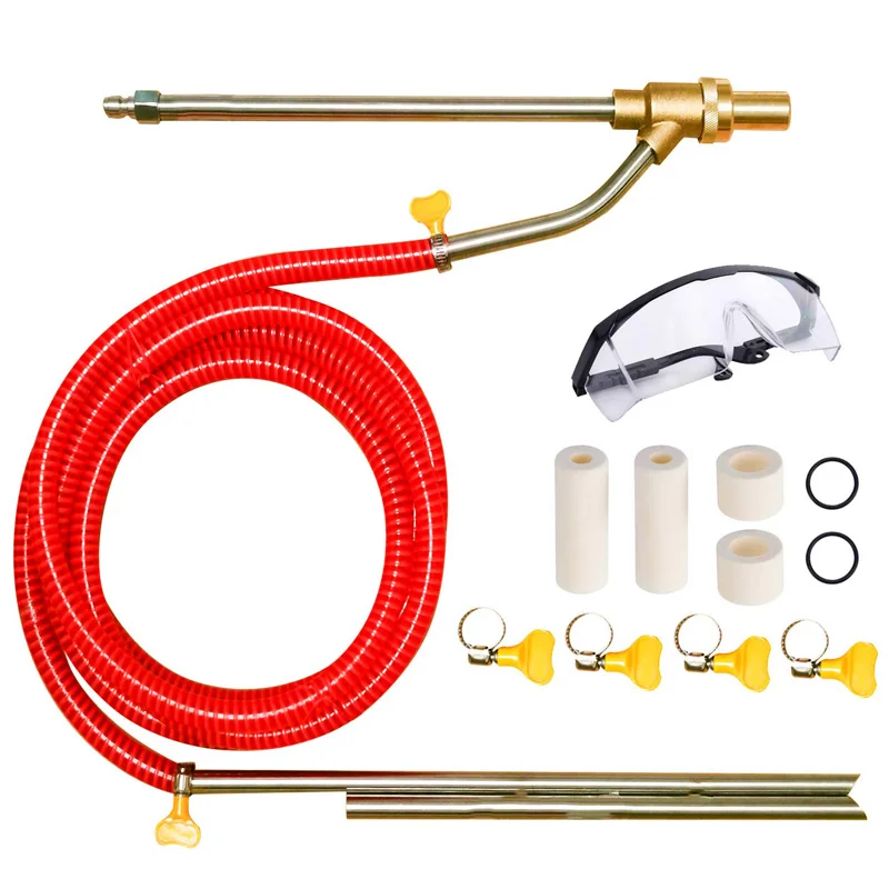 

Pressure Washer Sandblasting Kit Wet Abrasive Sandblaster Attachment with Replacement Nozzle Tips 1/4 Quick Disconnect 5000 PSI