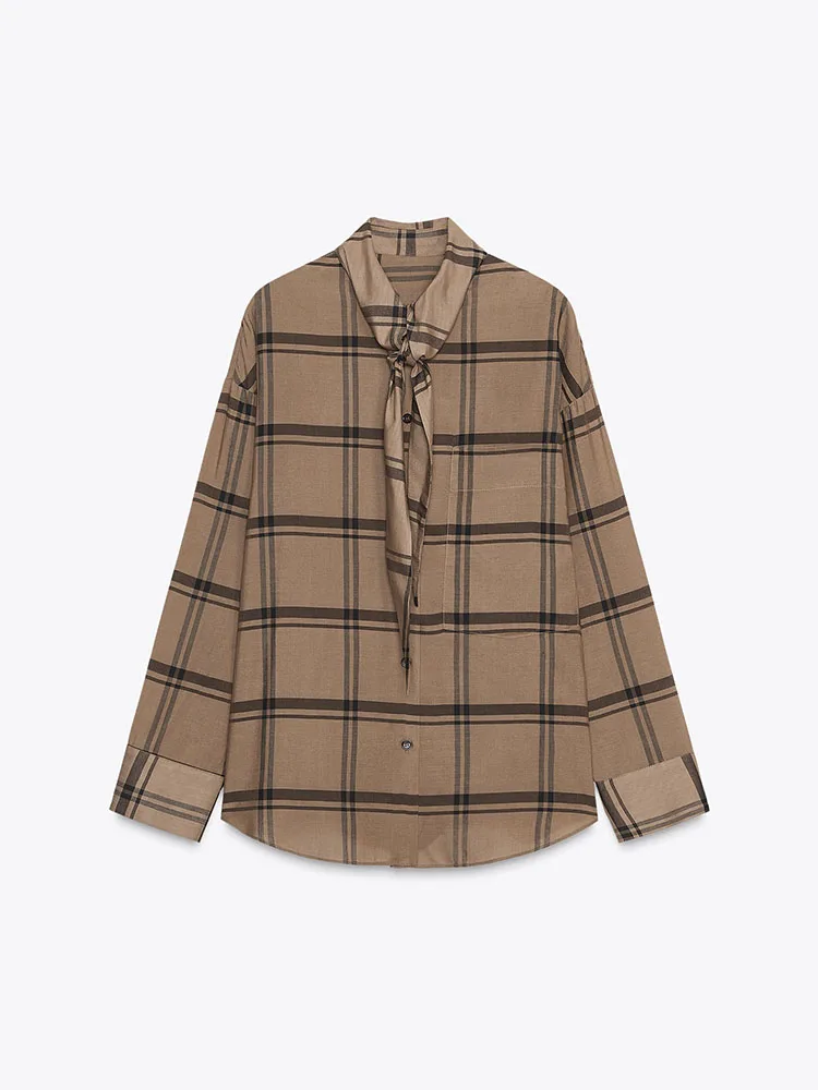 خريف جديد وصول المرأة عادية منقوشة طويلة Sve وشاح طوق irt مريحة تنوعا Faionable الصينية Sle الملابس