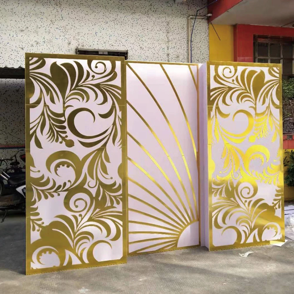 Acrylic Backdrop for Wedding Decoration Pink and Gold Acrylic Party and Event Decoration New Design