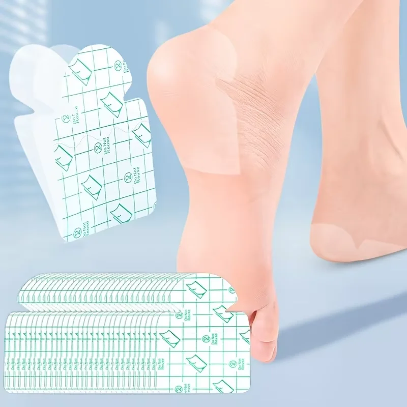 Invisible Anti-Moisture Heel Pads, Insoles and Foot Care Pads, Moisturizes and Repairs Dry Cracks, Protects Heel Health