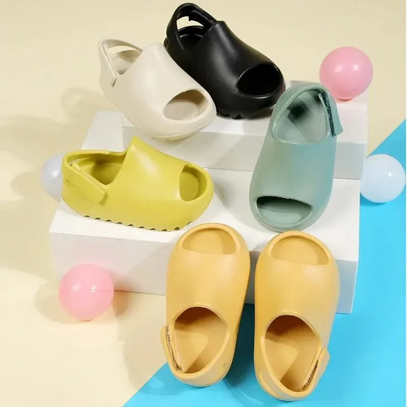 Children Summer Home Use Thick Bottom Anti-slip Cool Slippers Middle Large Children Bathroom Odor Resistant Baby Slippers