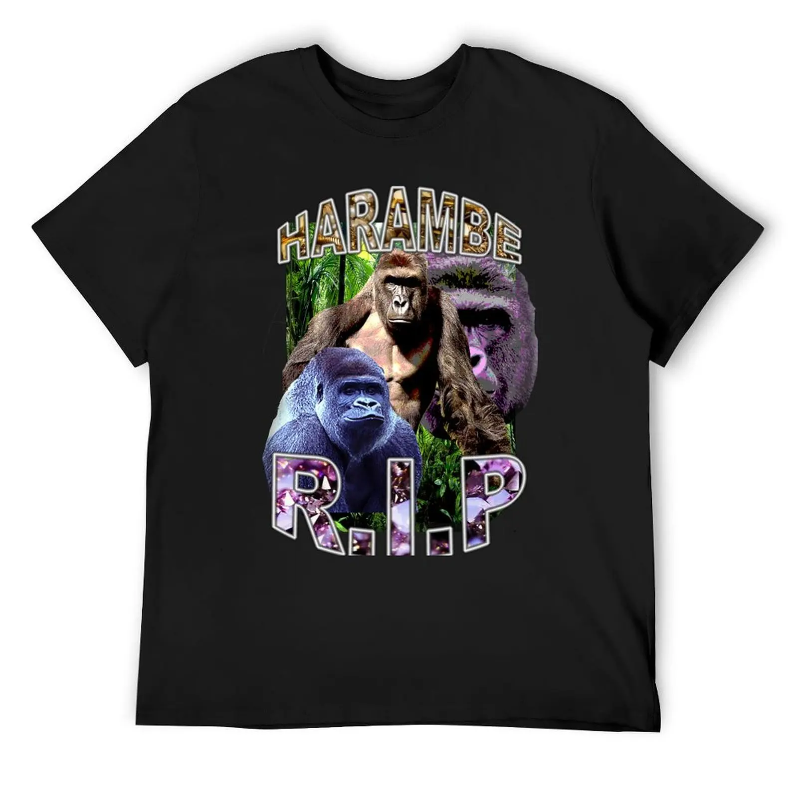 

R.I.P. Harambe Vintage Hip-Hop T-Shirt basketball graphic tees new edition cheap stuff T-shirts for men cotton