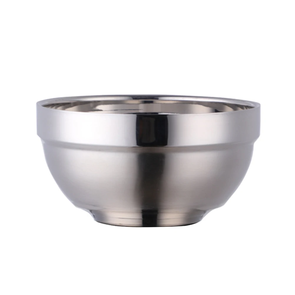 

Stainless Steel Food Bowls Double Insulated Anti Fall Soup Rice Snack Vegetable Kitchen Home Use Heavy Duty Construction