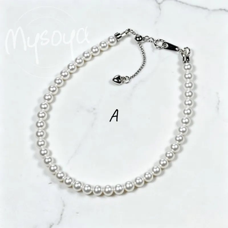 

MYSOYA 3-4mm White Freshwater Pearl Bracelet with Gift Box, Gift for Him/ Her, Birthday/ Wedding/ Mother's Day Gift A0178