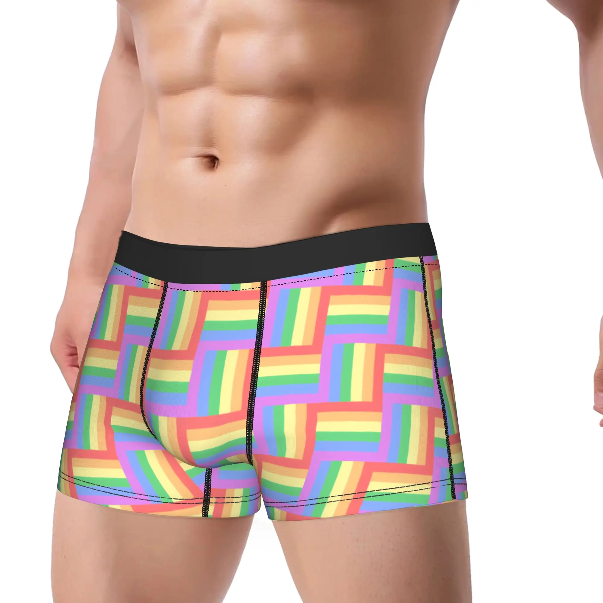 Pride Month Rainbow Underwear  Custom DIY Trunk Trenky Male Panties Comfortable Boxer Brief Birthday Present