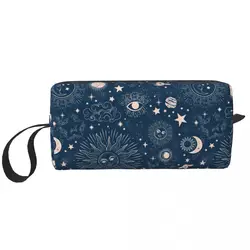 Custom Space Galaxy Constellations Cosmetic Bag Women Kawaii Capacity Moon Star Sun Makeup Case Beauty Storage Toiletry Bags