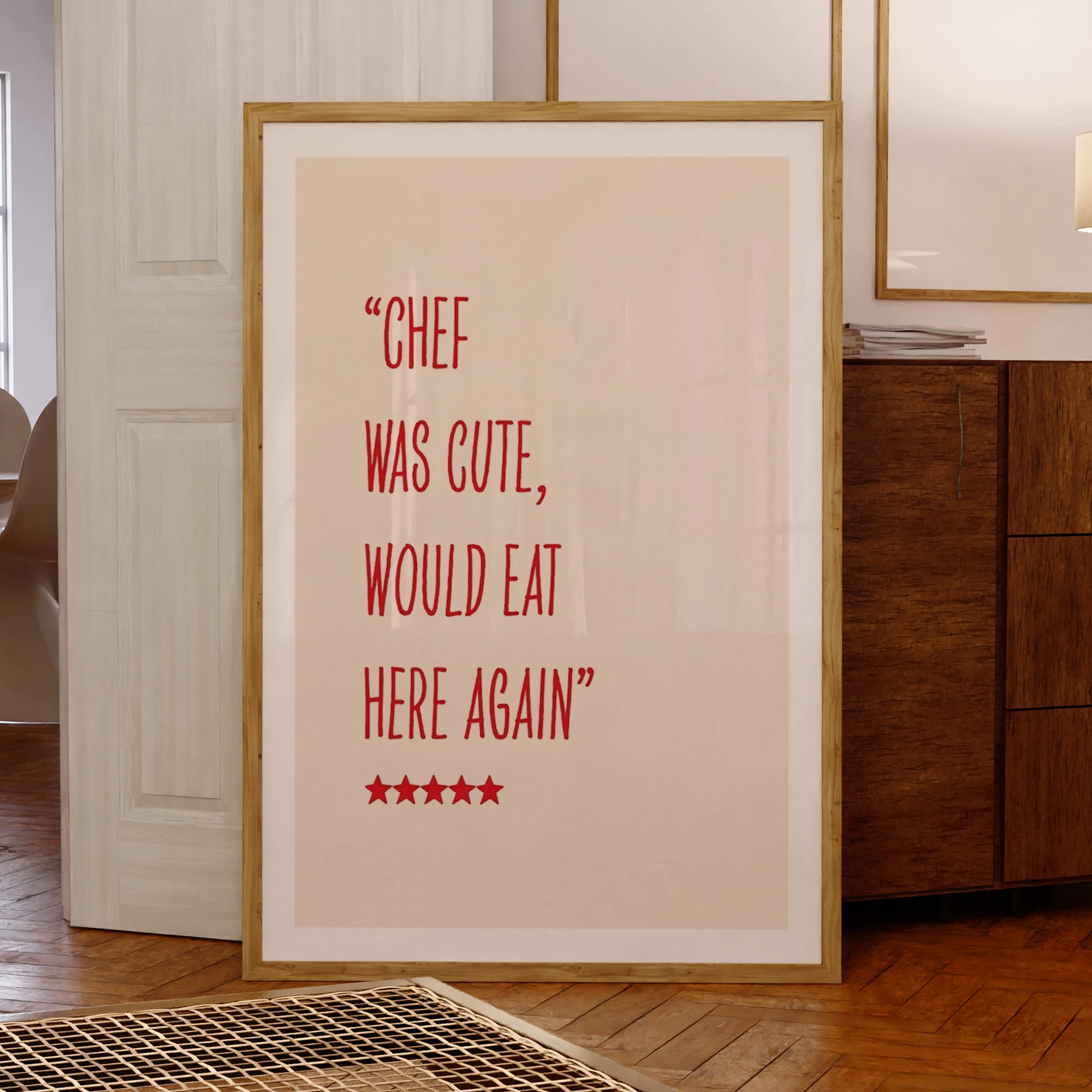 Chef Was Cute Would Eat Here Again Wall Art Prints Canvas Painting Poster Picture For Living Kitchen DiningRoom Home Decor