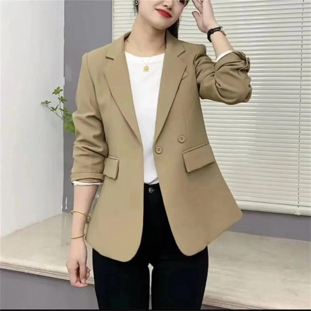 

Casual Ba Split Suit Jaet Women's Faionable Ele Korean Sle Spring New Design ort Outerwear for Ladies