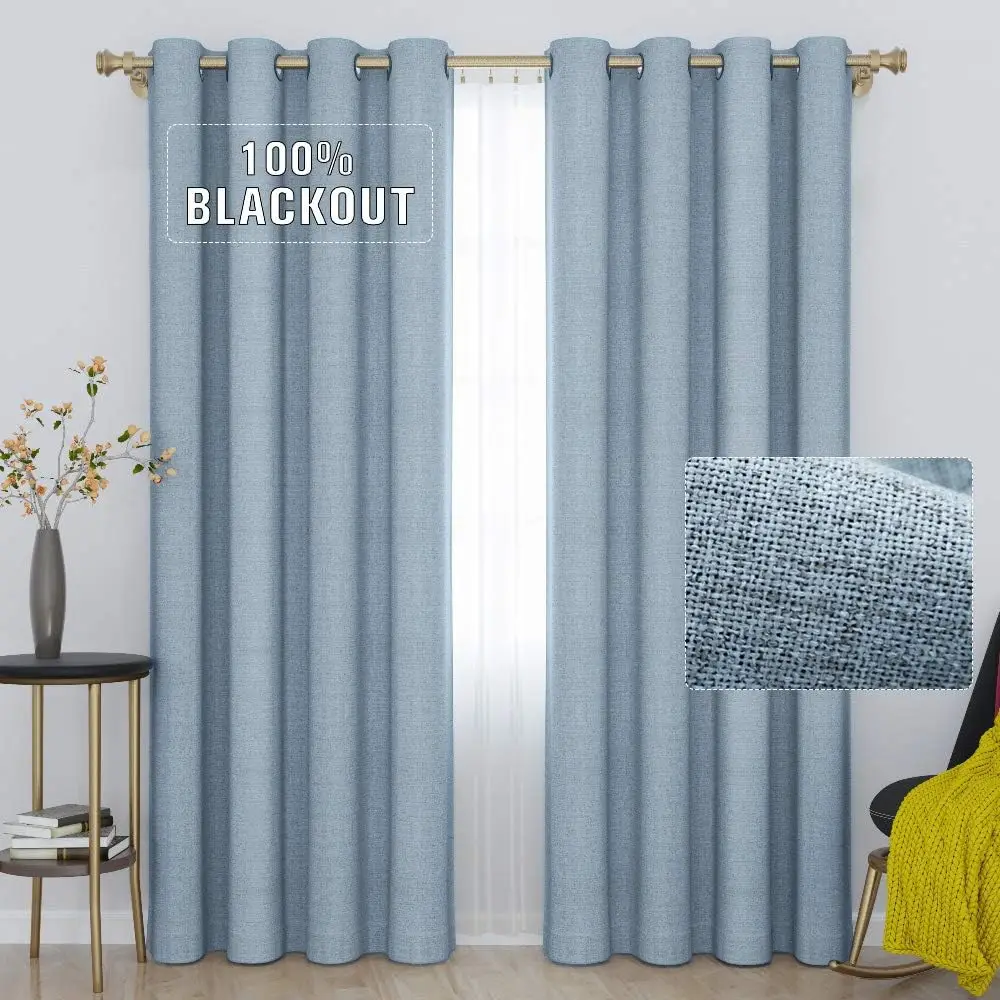 310cm Height Custom Made Extra Long Curtains 100% Blackout Faux Linen Curtain Bedroom Living Room Thick Shading Curtains