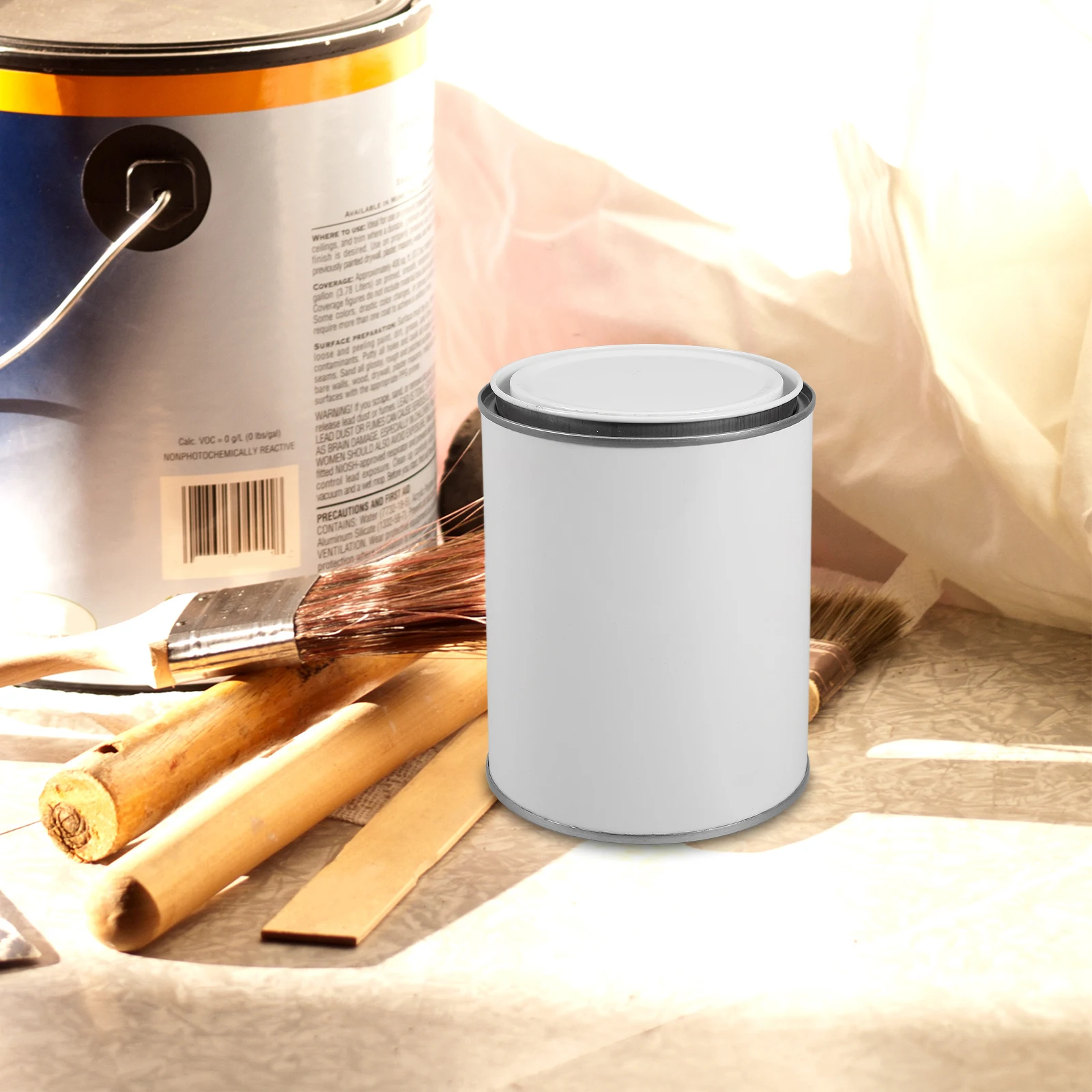 

4pcs Oil Ink Sealed Cans 110x130mm Paint Containers Empty Storage Pots Metal Tins Airtight Lid Suitable