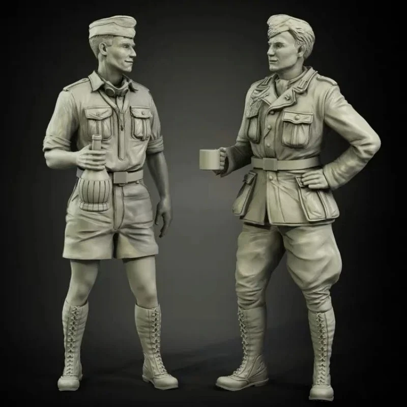 Kits de figurines en résine à l'échelle 1/35, miniatures d'histoire militaire, soldat d'été, 2 figurines non assemblées et non peintes, jouets à monter soi-même