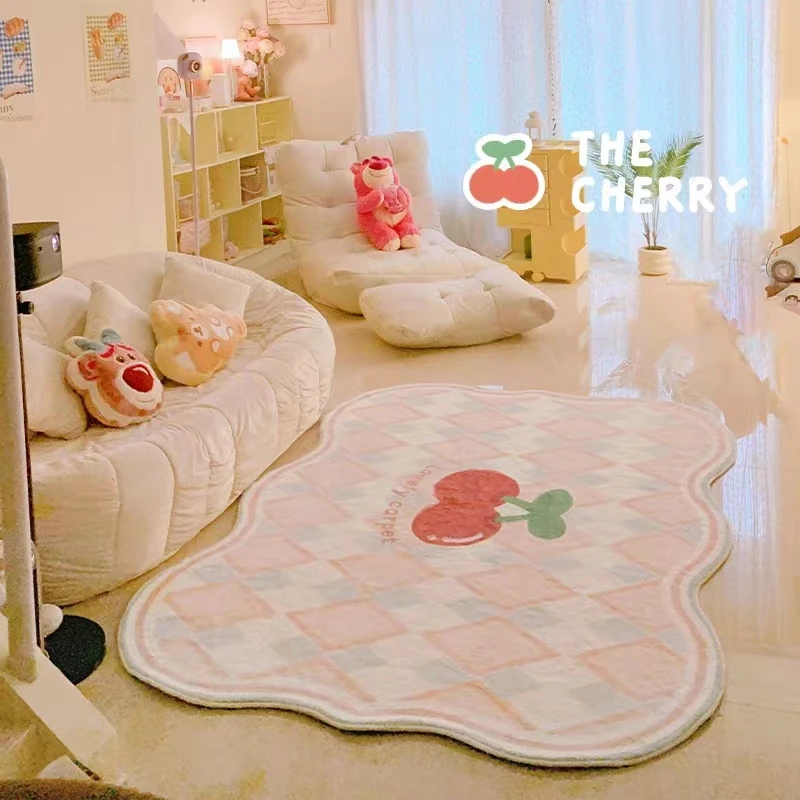 

Ins Cartoon Living Room Decoration Carpet Cute Girl Bedroom Bedside Soft Rug Modern Thicken Plush Study Cloakroom Non-slip Rugs