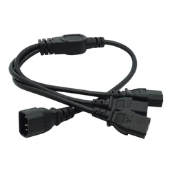 Extensión de cable de alimentación IEC 320 C14, enchufe macho a 3 vías C13 hembra Y cable de alimentación divisor, C14 a 3 vías C13, 250V10A 60cm *