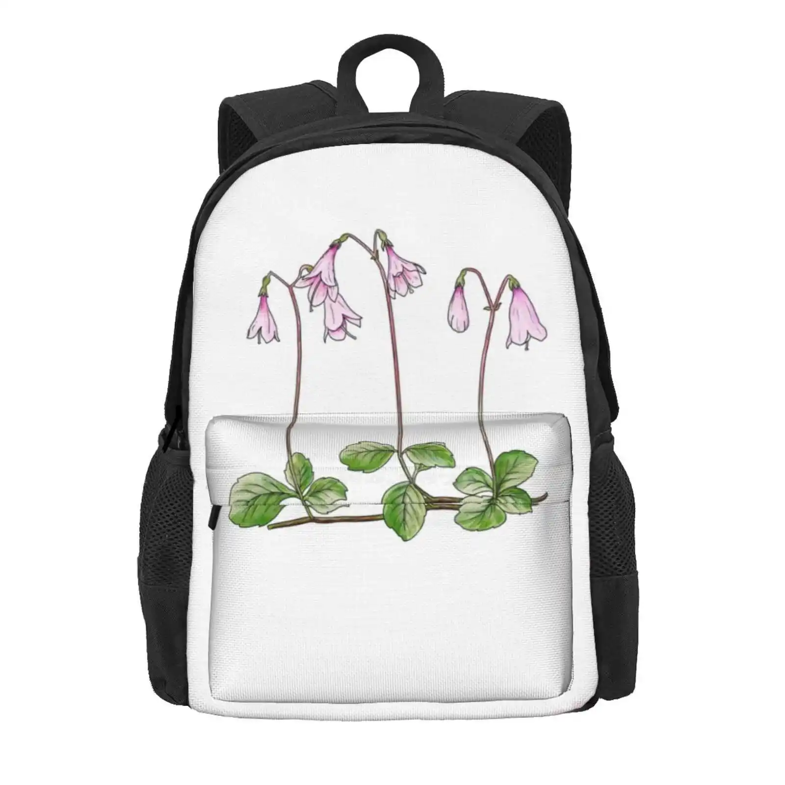 Nordic Wildflower Linnea Borealis Twinflower Pretty Pink Flowers Floral Hot Sale Schoolbag Backpack Fashion Bags Twinflower