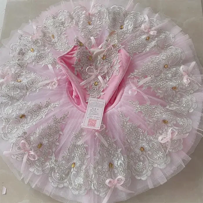 Girls Ballet Tutu Adult Child Ballet Dress Peach Pink Professional Swan Lake Pancake Tutu Kids Girls Ballerina Dance Costume