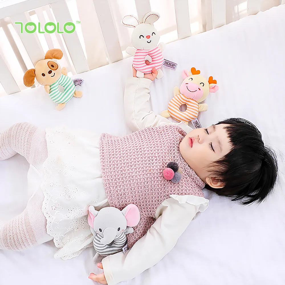 Bébé nouveau-né hochet jouets Kawaii animaux doux en peluche jouet infantile main anneau lit jouets bébé 0-24 mois enfant en bas âge début jouet éducatif