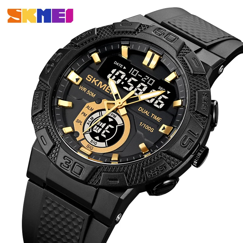 SKMEI reloj hombre Multifunctional LED Light Digital Sport Watch Mens Casual Stopwatch Clendar Clock 50M Waterproof Wristwatches