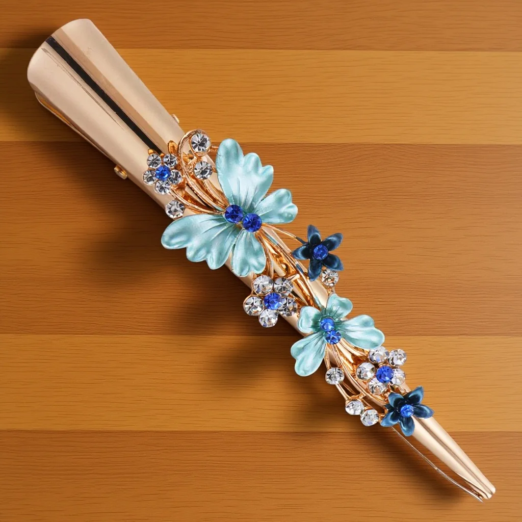 

Metal Flower Duckbill Clip Vintage Alloy Large Hair Clip Decor for Party Festivals Travel Hair Accessory