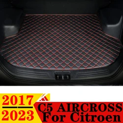 Car Trunk Mat For Citroen C5 AIRCROSS 2023 2022 2021 20 2019 2018 2017 Flat Side Rear Cargo Protect Carpet Liner Cover Boot Pad