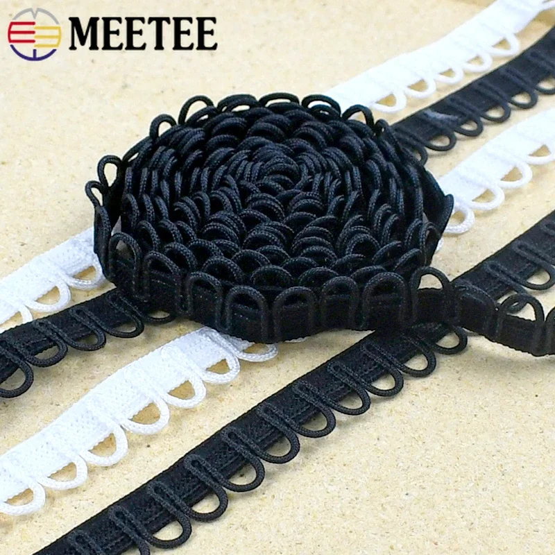 2/5/10m faixa elástica de náilon em forma de u laço botão colarinho roupa interior renda guarnição vestido de casamento fita bandas diy acessórios de costura