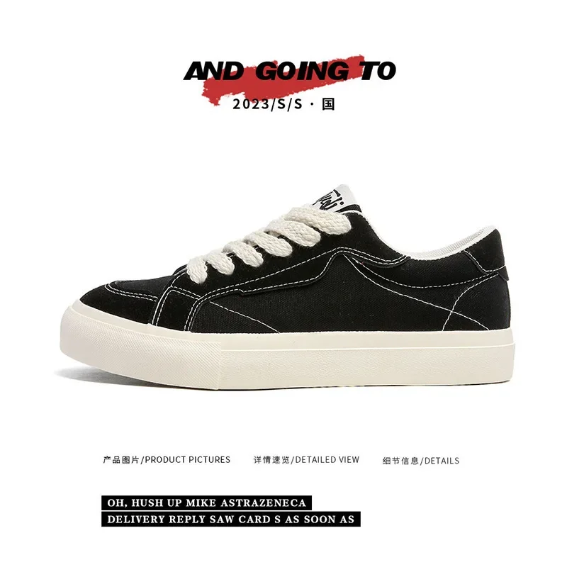 New Classic Stitching Canvas Footwear Canvas Sneakers,Lace Up Comfort Footwear Zapatillas De Lona, Street Trend Men Casual Shoes