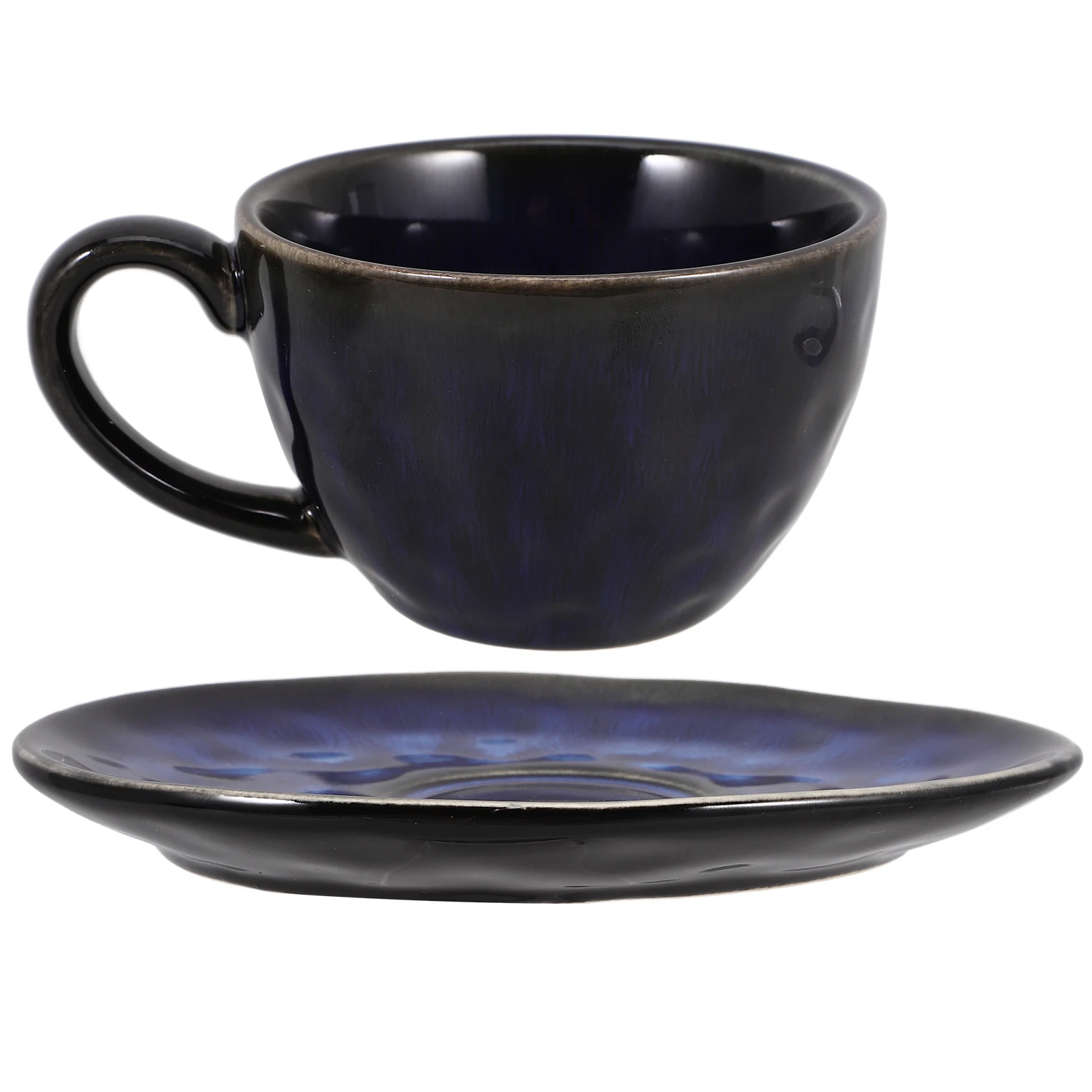 

1Set Retro Coffee Cup Japanese Style Large Ceramic Mug with Saucer Comfortable Handle for Tea Coffee Afternoon Tea Mug