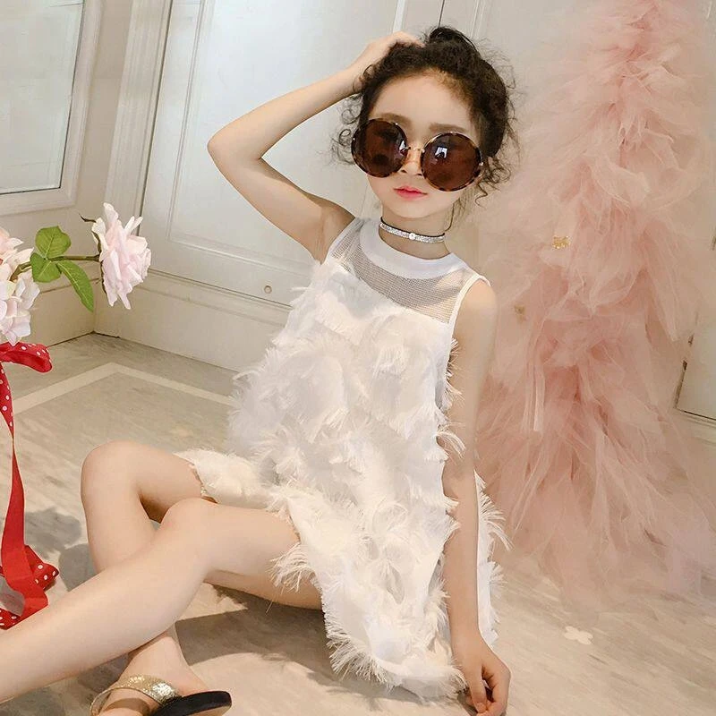 

Girls' summer dress, trendy and stylish, chiffon children's dress, baby summer outfit, mesh dress