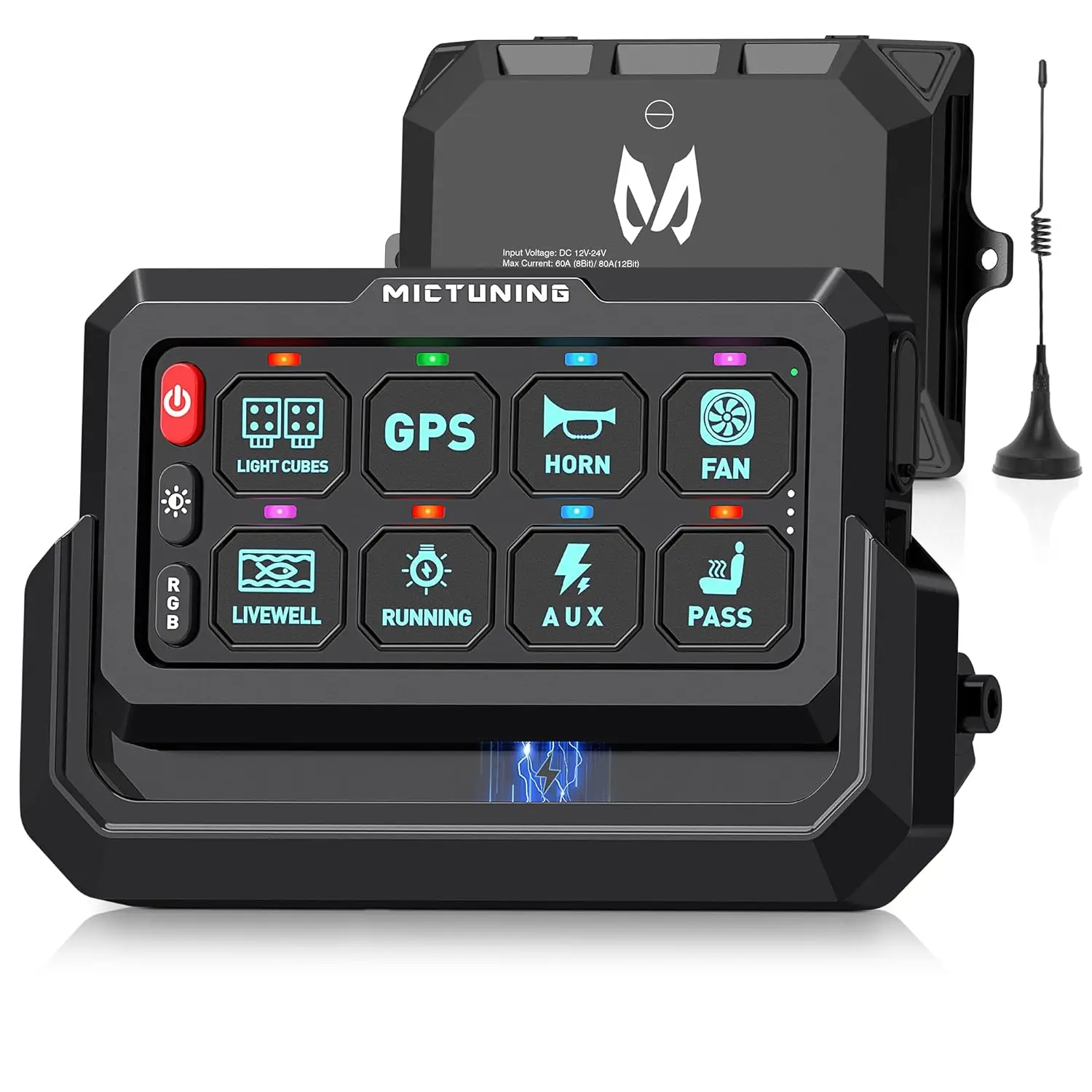 

MICTUNING P1s Wireless 8/12 Gang Switch Panel,Wirelessly Range Up to 328FT,Magnetic/Type-C Charging For Off Road Truck SUV ATV