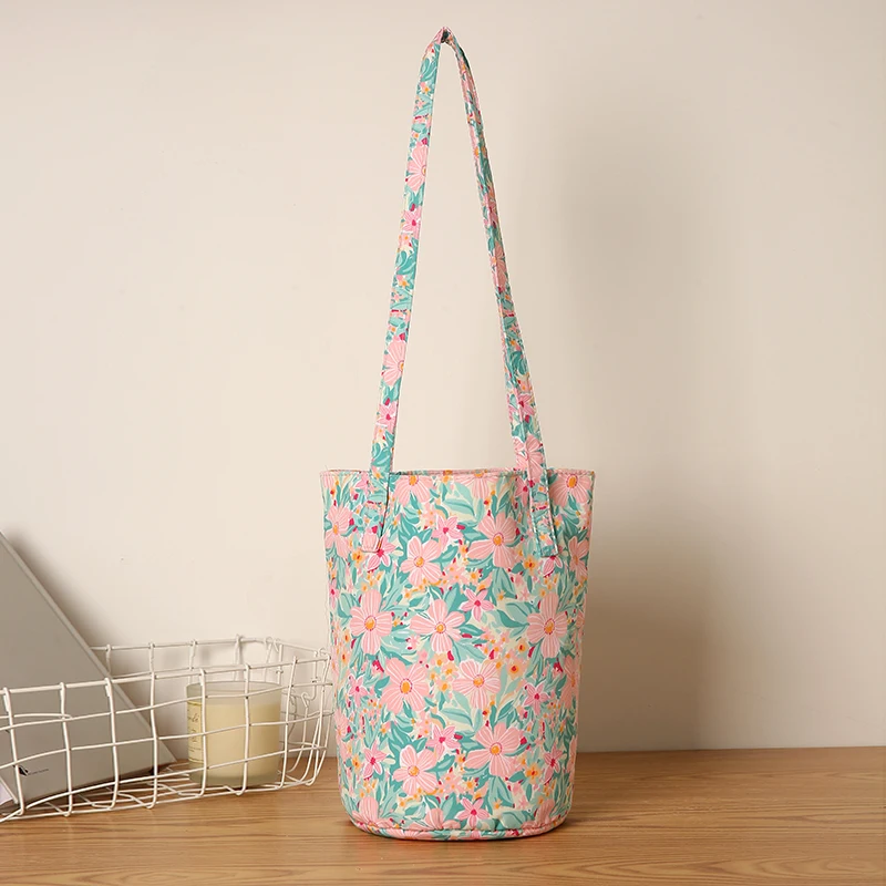 Fashion Flower Printing Large Capacity Ladies Shoulder Bag Daily Shopping Party Load Snacks Fruit Handbag