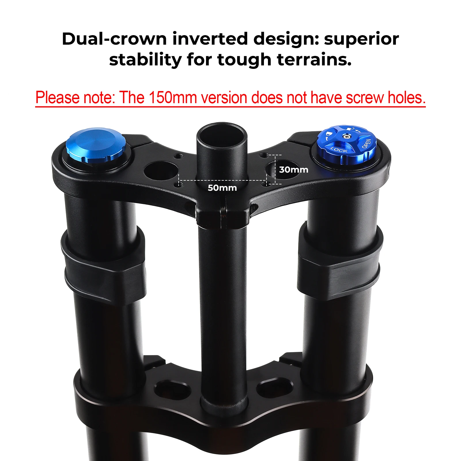 BOLANY Eectric Bicycle Air Suspension 15*150mm Damping Fork 160MM Thru Axle Inverted Fork Shoulder Tapered Rebound Adjustable